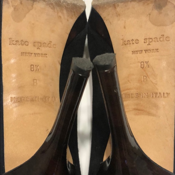Kate Spade black suede high heels shoes size 8 1/2 - Picture 7 of 8